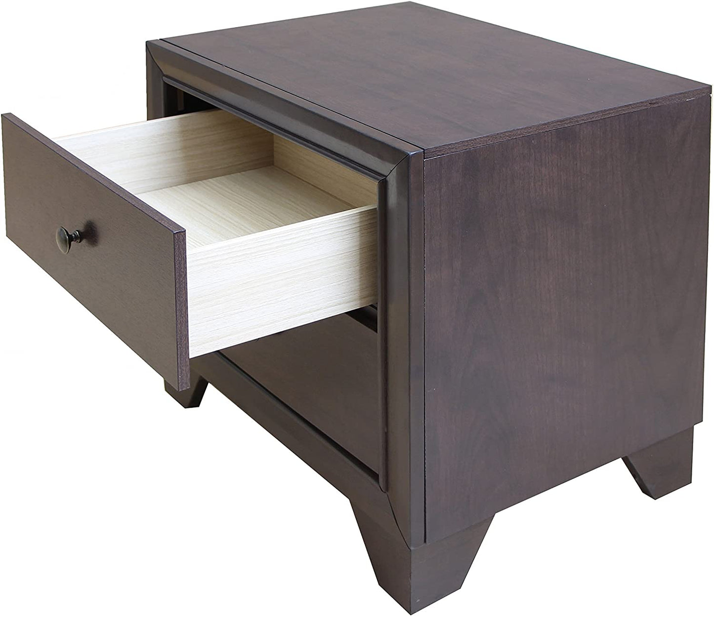 CALABASAS 22" ESPRESSO TWO DRAWERS SOLID WOOD NIGHTSTAND - Varnish & Vibe