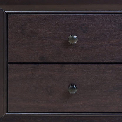 CALABASAS 22" ESPRESSO TWO DRAWERS SOLID WOOD NIGHTSTAND - Varnish & Vibe