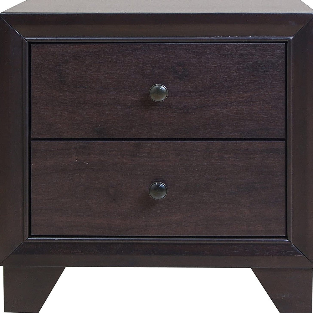 CALABASAS 22" ESPRESSO TWO DRAWERS SOLID WOOD NIGHTSTAND - Varnish & Vibe