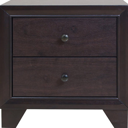 CALABASAS 22" ESPRESSO TWO DRAWERS SOLID WOOD NIGHTSTAND - Varnish & Vibe