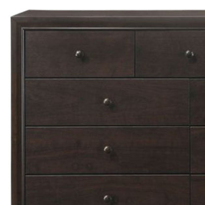 CALABASAS 57" ESPRESSO SOLID AND MANUFACTURED WOOD NINE DRAWER DOUBLE DRESSER - Varnish & Vibe