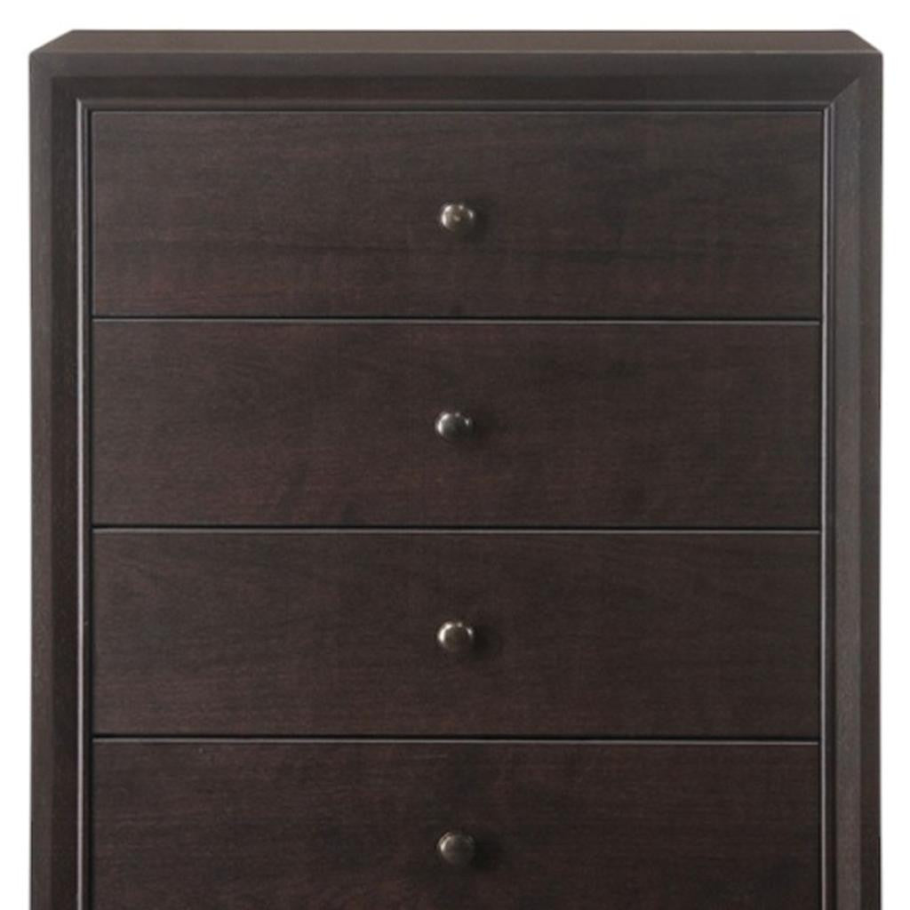 CALABASAS 31" ESPRESSO SOLID WOOD FIVE DRAWER DRESSER - Varnish & Vibe