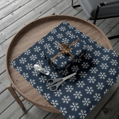 Blue Snowflakes Gift Wrapping Papers - Varnish & Vibe