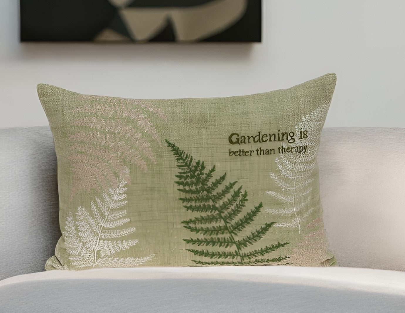 20" X 6" X 14" TROPICAL GREEN PILLOW COVER WITH POLY INSERT - Varnish & Vibe