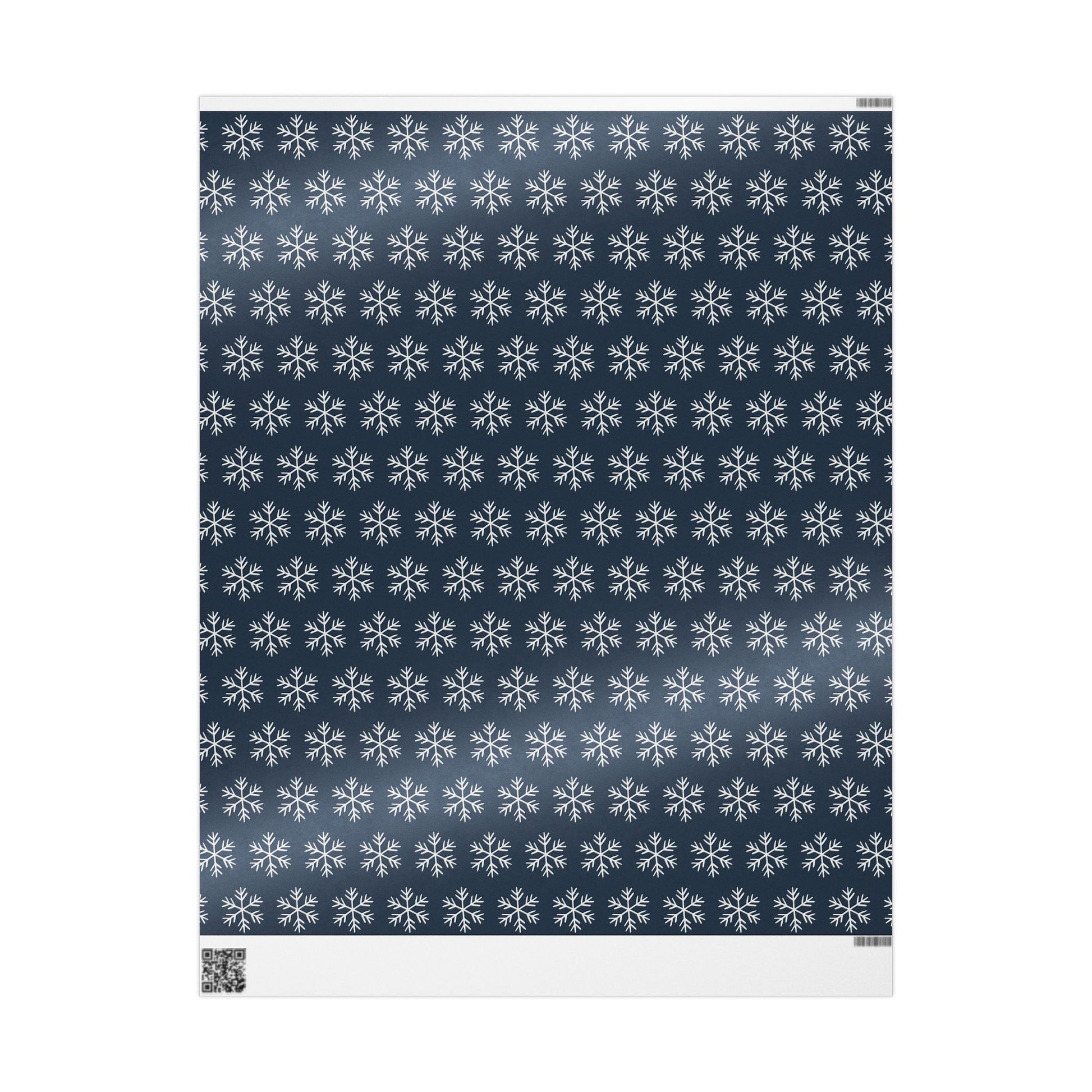 Snowflake Wrapping Paper - Navy Holiday Gift Wrap Roll - Varnish & Vibe