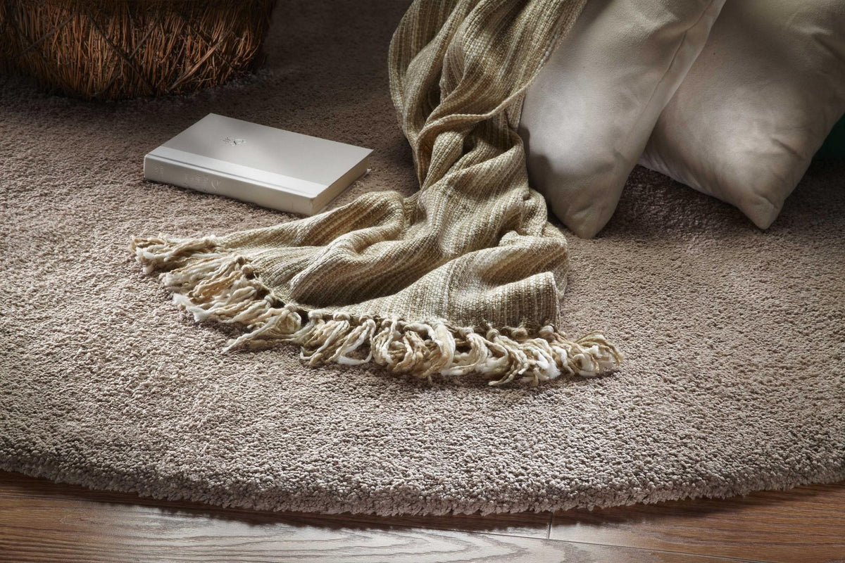 LAUREL 8' X 10' BEIGE SHAG HAND WOVEN AREA RUG