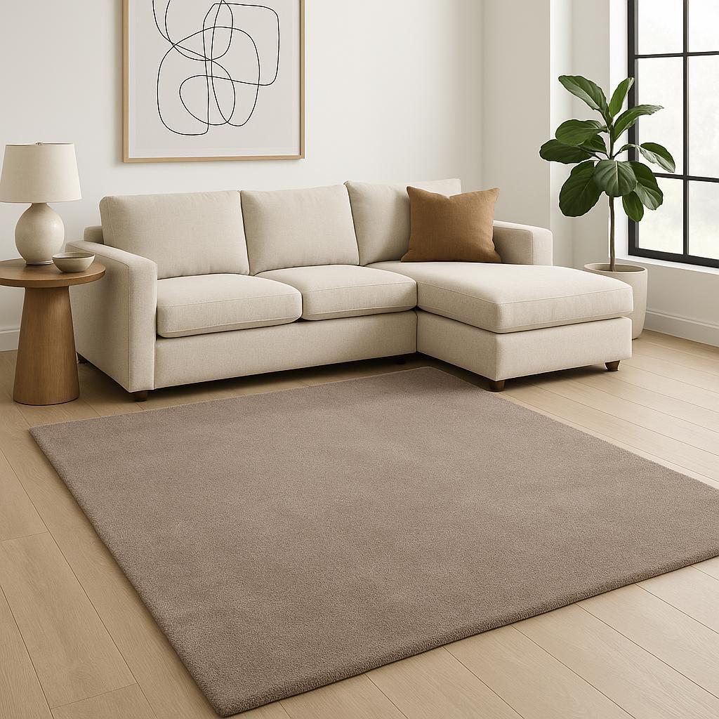 LAUREL 8' X 10' BEIGE SHAG HAND WOVEN AREA RUG