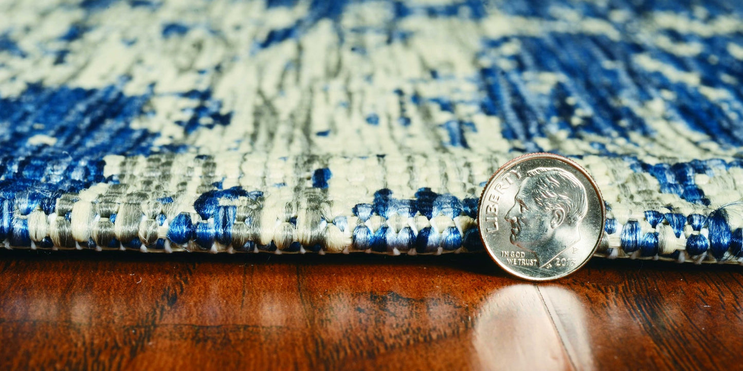 LAKEVIEW 3' x 5' BLUE AND GREEN ABSTRACT OUTDOOR RUG