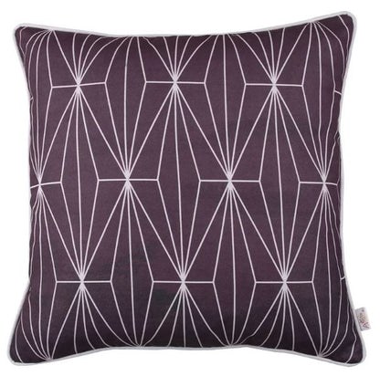 Decorative pillow with geometric pattern on a white background