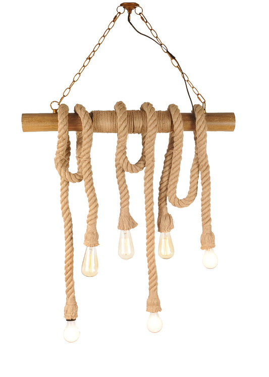 5" X 30" X 50" 6 BULBS MEDUSA  PENDANT LAMP - Varnish & Vibe