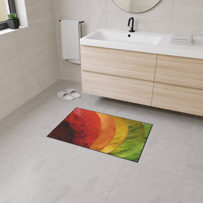Gradient Leaves Autumn Spectrum Fall Rug