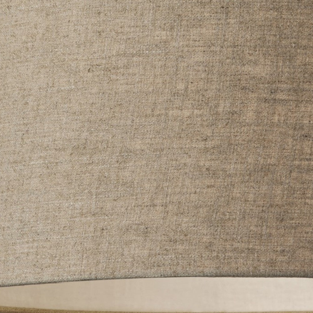 BURLAP FABRIC LIGHT BROWN ELECTRIC DRUM PENDANT LAMP