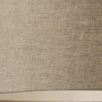 BURLAP FABRIC LIGHT BROWN ELECTRIC DRUM PENDANT LAMP