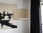 BURLAP FABRIC LIGHT BROWN ELECTRIC DRUM PENDANT LAMP