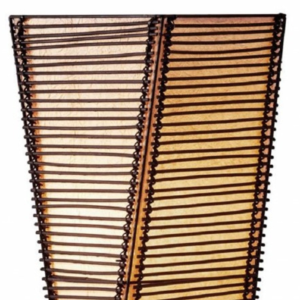 50" BLACK FLOOR LAMP WITH BLACK AND TAN TWISTED CYLINDER SHADE - Varnish & Vibe