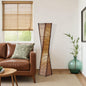 50" BLACK FLOOR LAMP WITH BLACK AND TAN TWISTED CYLINDER SHADE - Varnish & Vibe