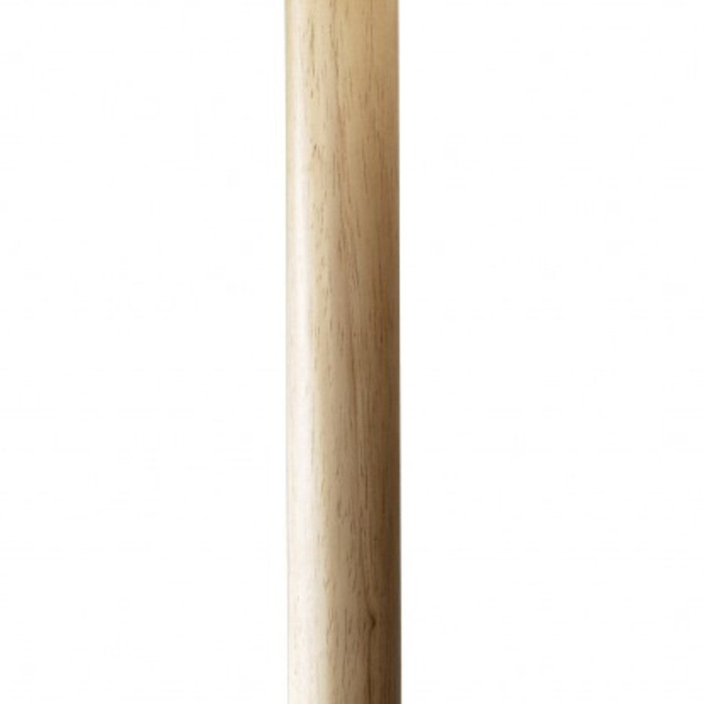 59" NATURAL SOLID WOOD FLOOR LAMP WITH WHITE LINEN DRUM SHADE - Varnish & Vibe