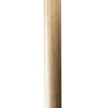 59" NATURAL SOLID WOOD FLOOR LAMP WITH WHITE LINEN DRUM SHADE - Varnish & Vibe