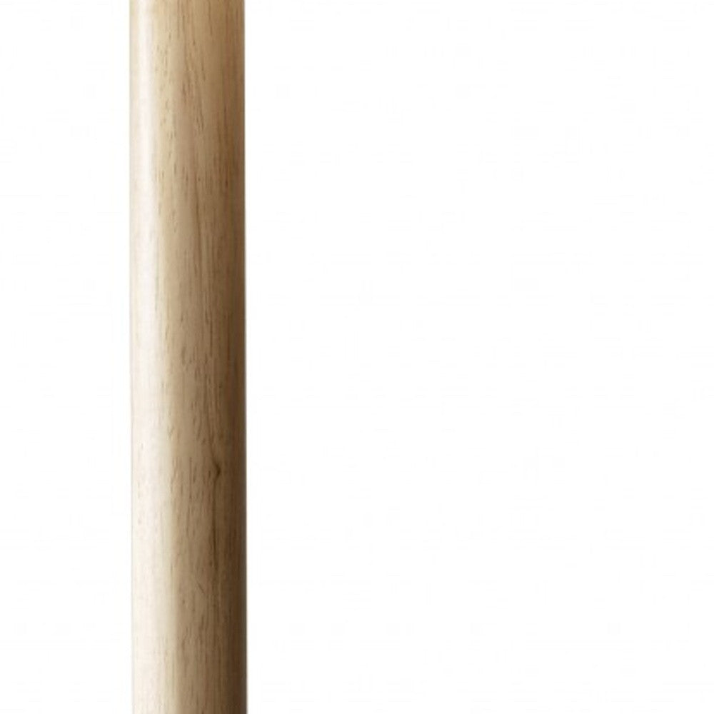 59" NATURAL SOLID WOOD FLOOR LAMP WITH WHITE LINEN DRUM SHADE - Varnish & Vibe