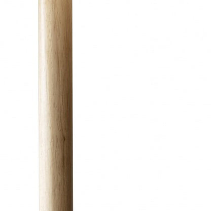 59" NATURAL SOLID WOOD FLOOR LAMP WITH WHITE LINEN DRUM SHADE - Varnish & Vibe