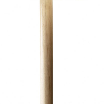 59" NATURAL SOLID WOOD FLOOR LAMP WITH WHITE LINEN DRUM SHADE - Varnish & Vibe