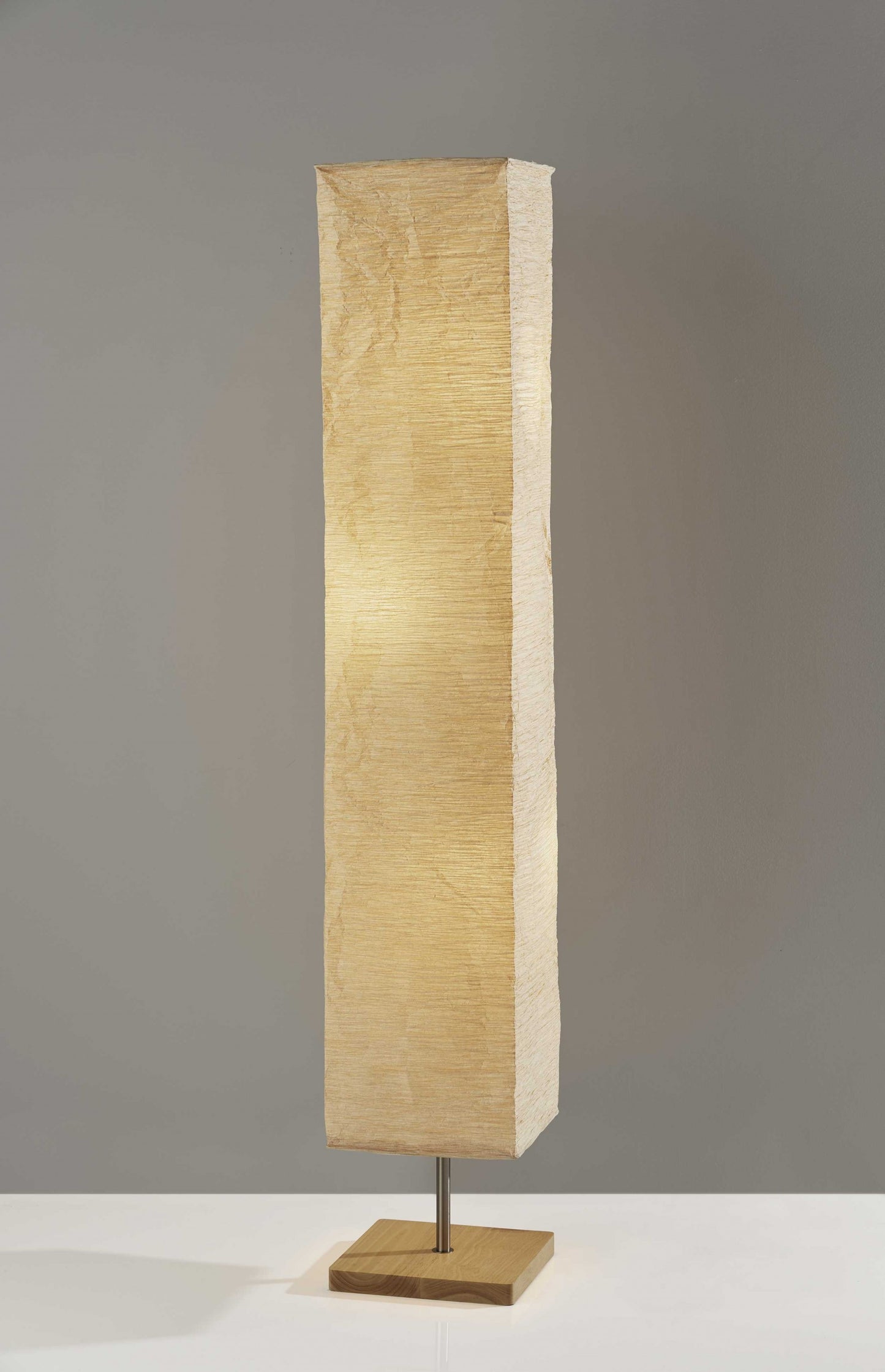 58" NATURAL COLUMN FLOOR LAMP WITH NATURAL PAPER SHADE - Varnish & Vibe