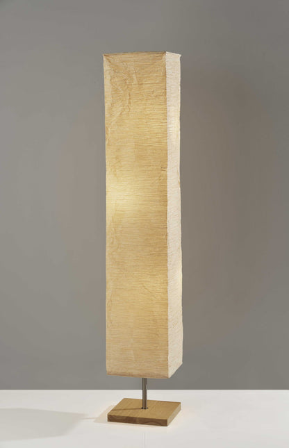 58" NATURAL COLUMN FLOOR LAMP WITH NATURAL PAPER SHADE - Varnish & Vibe
