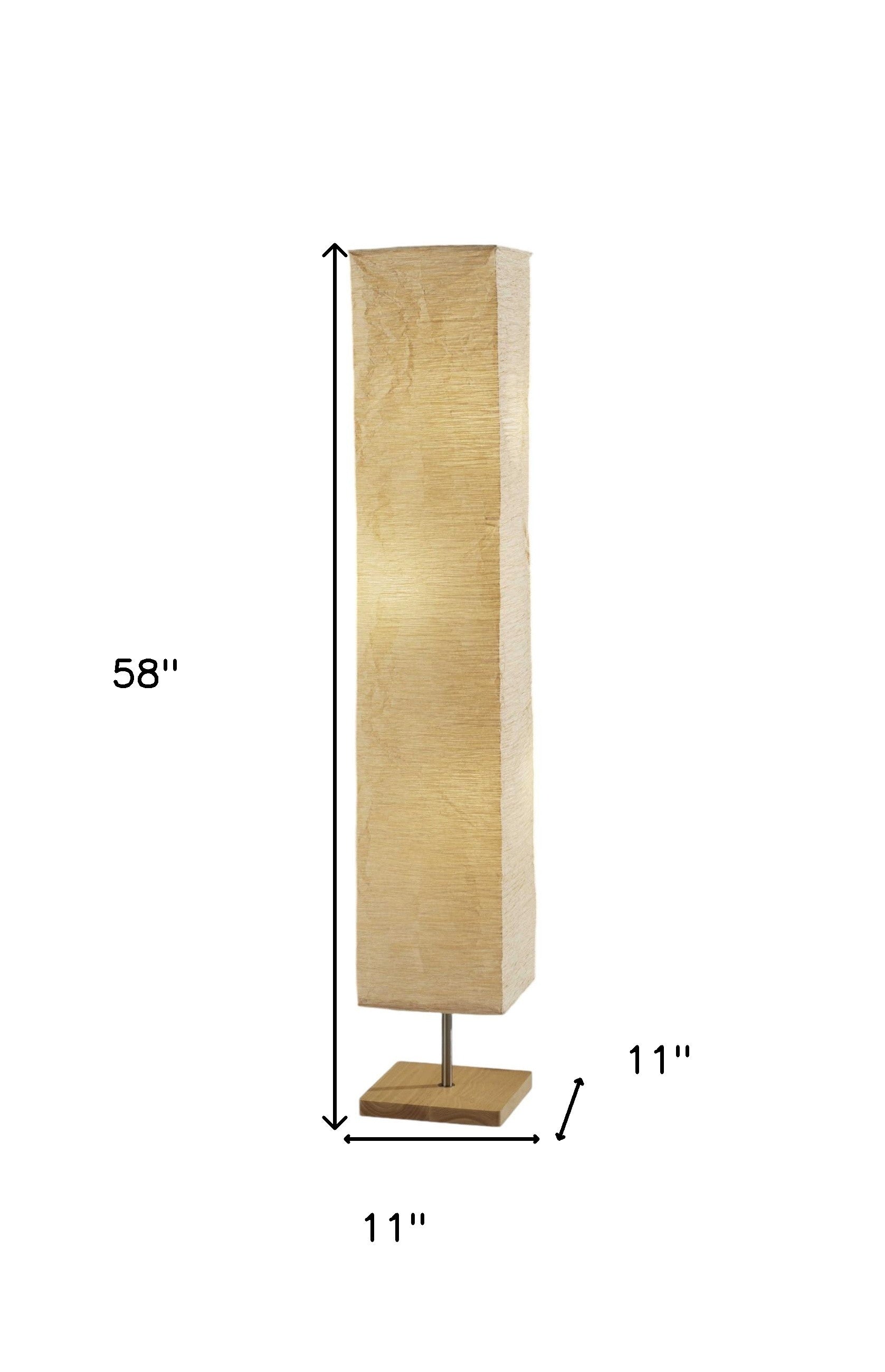 column natural paper shade, natural column natural paper shade, 58" natural column natural paper, natural paper shade, 58" natural column