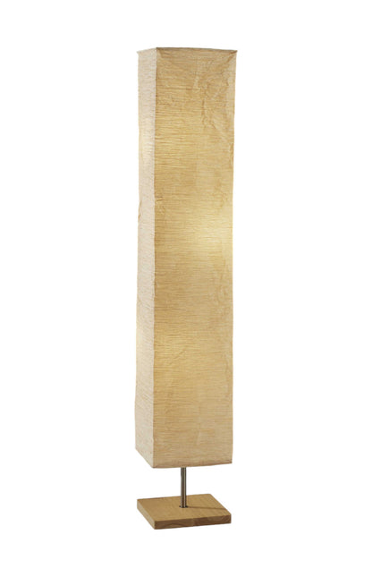 58" NATURAL COLUMN FLOOR LAMP WITH NATURAL PAPER SHADE - Varnish & Vibe