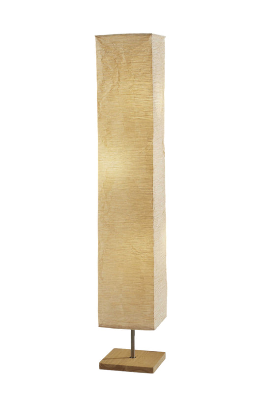 58" NATURAL COLUMN FLOOR LAMP WITH NATURAL PAPER SHADE - Varnish & Vibe