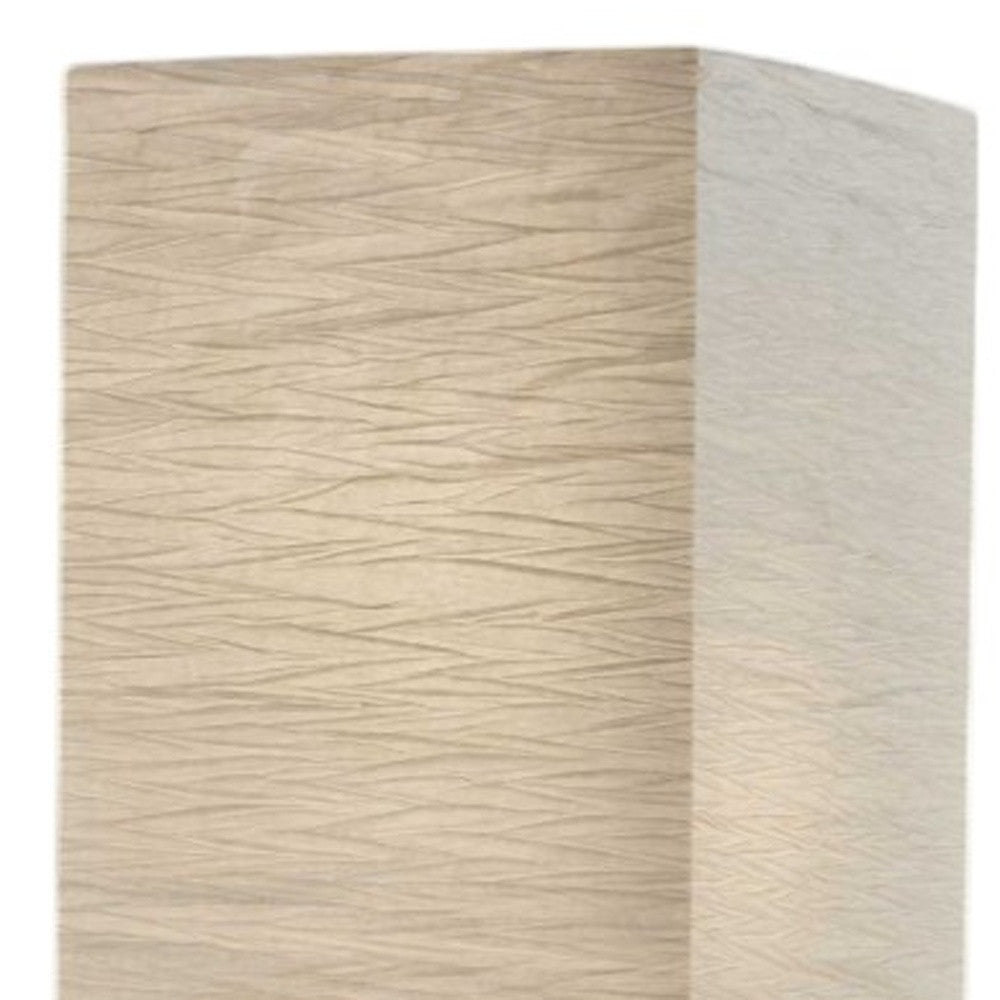 57" BROWN AND WHITE TWO LIGHT COLUMN FLOOR LAMP WITH WHITE PAPER RECTANGULAR SHADE - Varnish & Vibe