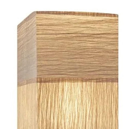 72" BROWN AND SILVER THREE LIGHT COLUMN FLOOR LAMP WITH BEIGE PAPER RECTANGULAR SHADE - Varnish & Vibe