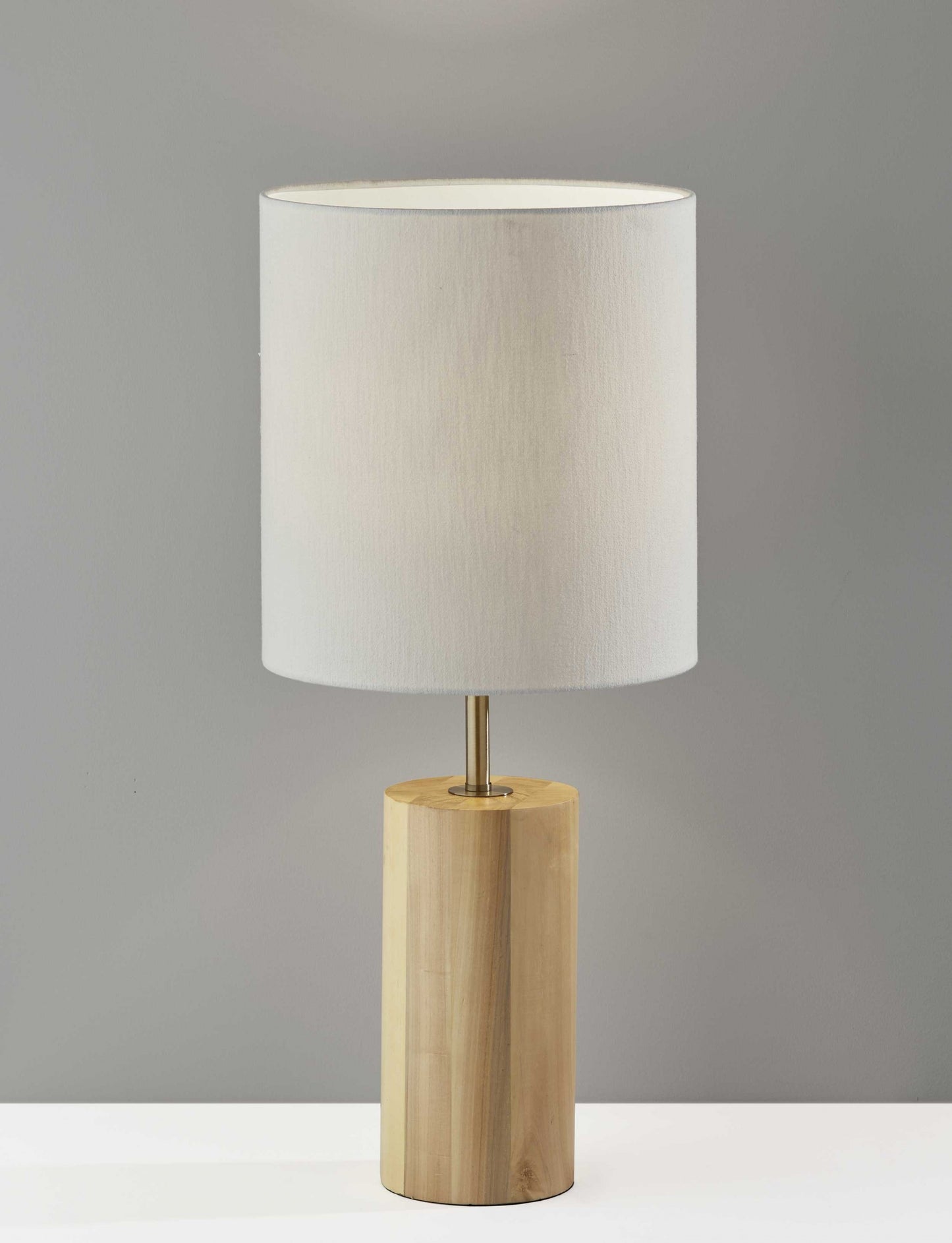 NATURAL WOOD CIRCULAR BLOCK TABLE LAMP - Varnish & Vibe