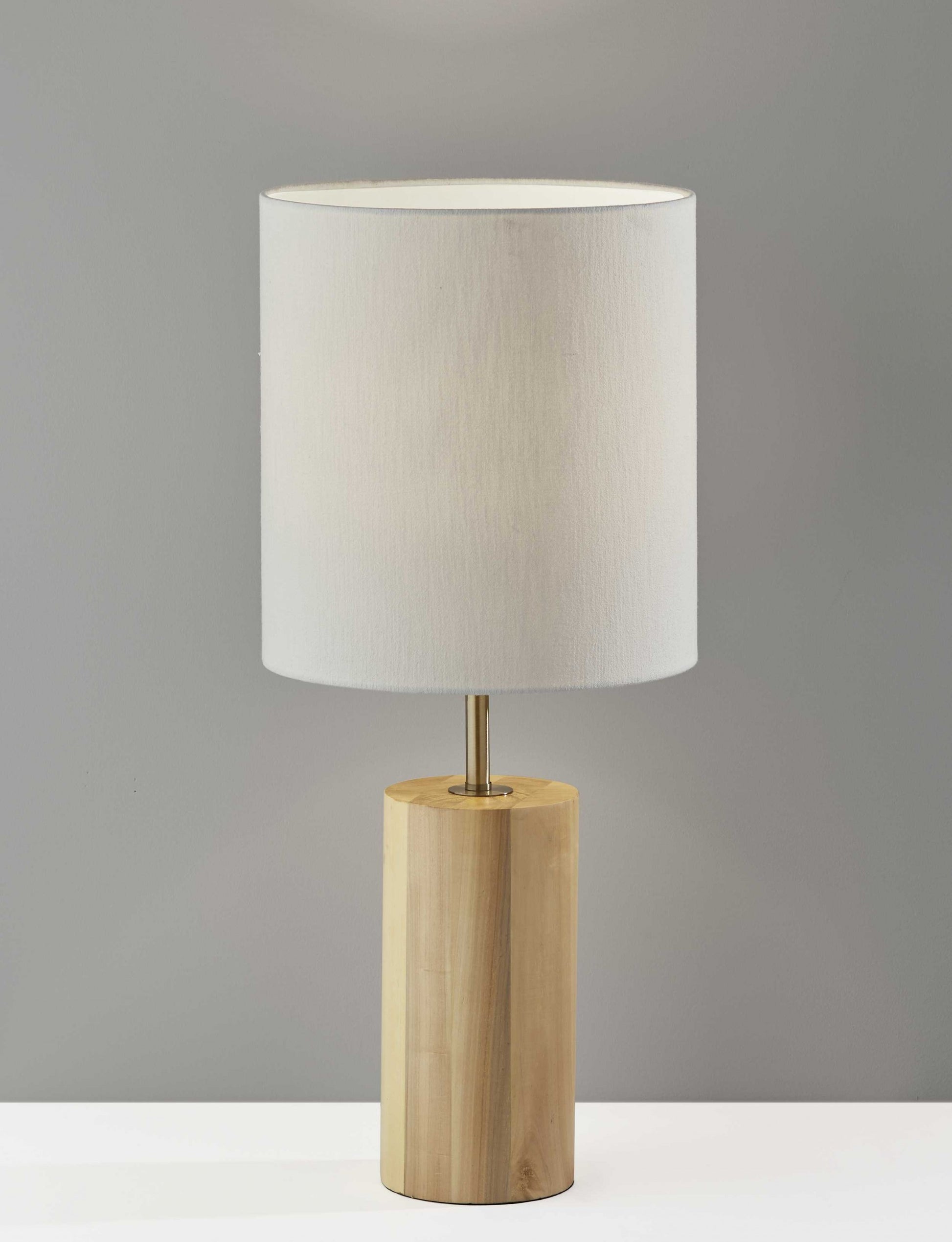 NATURAL WOOD CIRCULAR BLOCK TABLE LAMP - Varnish & Vibe
