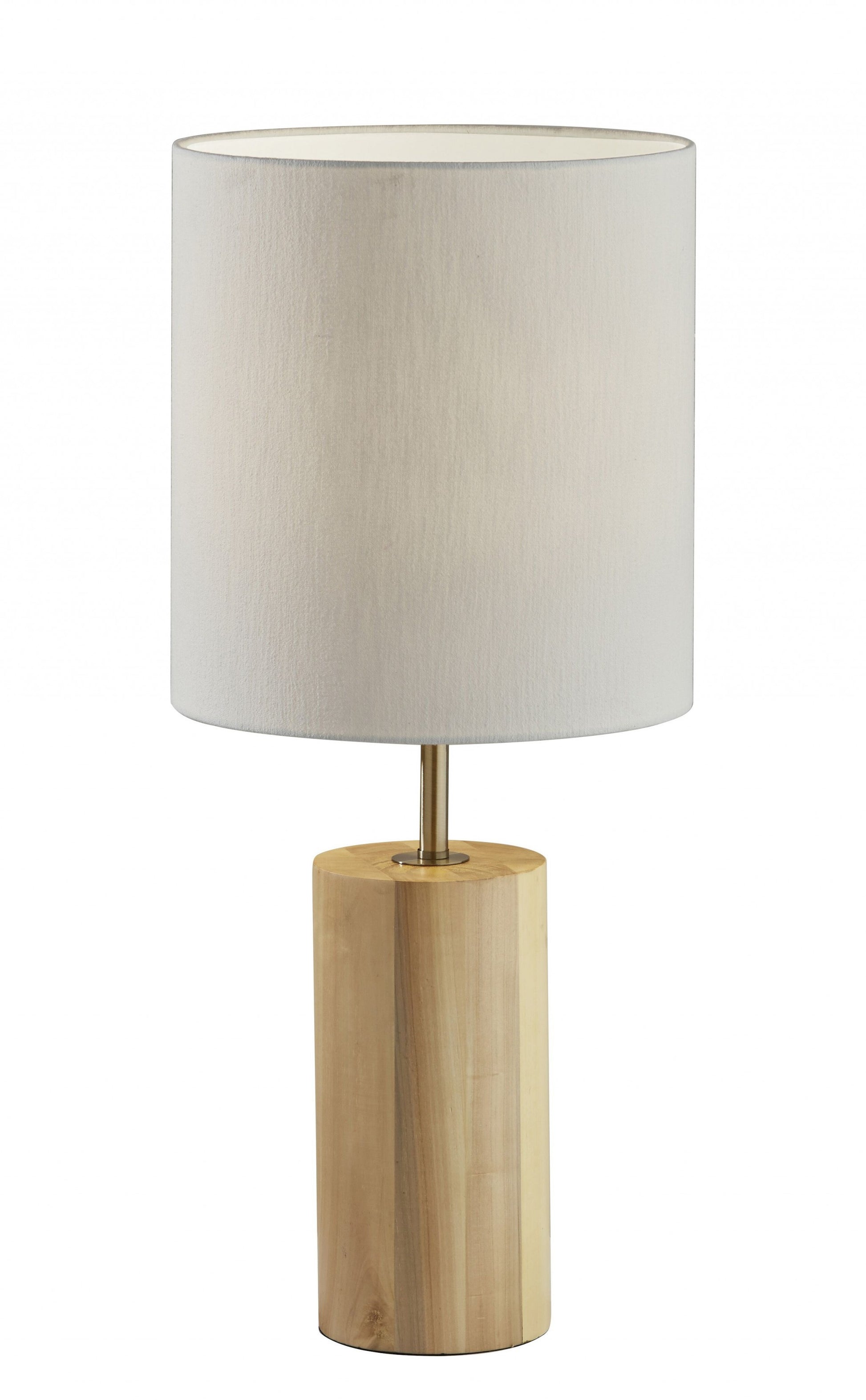 NATURAL WOOD CIRCULAR BLOCK TABLE LAMP - Varnish & Vibe