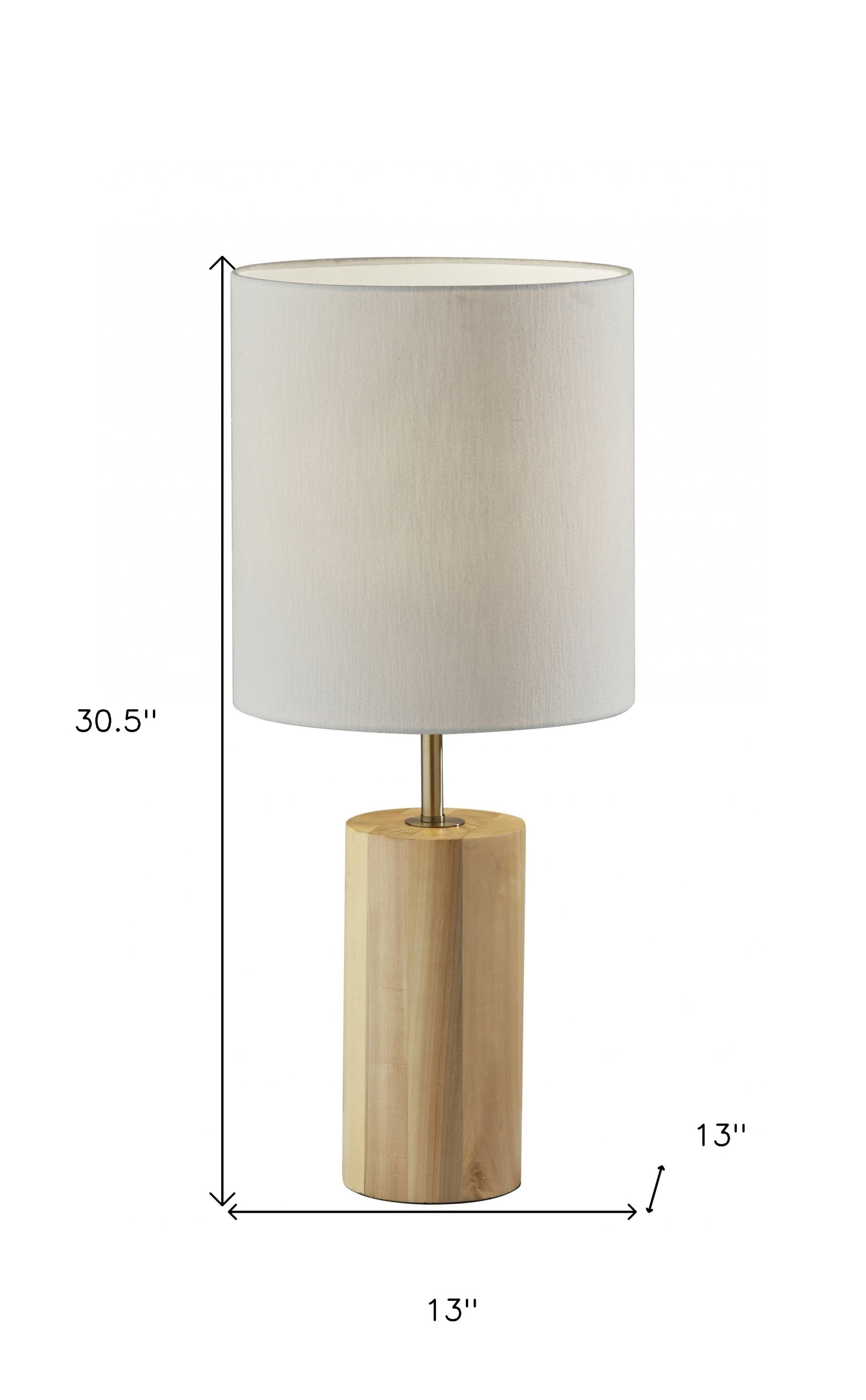 NATURAL WOOD CIRCULAR BLOCK TABLE LAMP - Varnish & Vibe