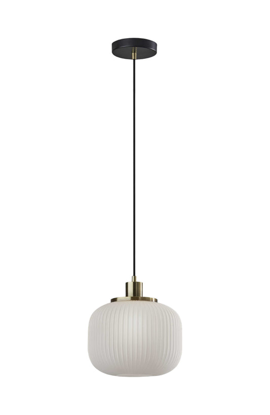 CALABASAS STRIPED GLASS GLOW METAL PENDANT - Varnish & Vibe