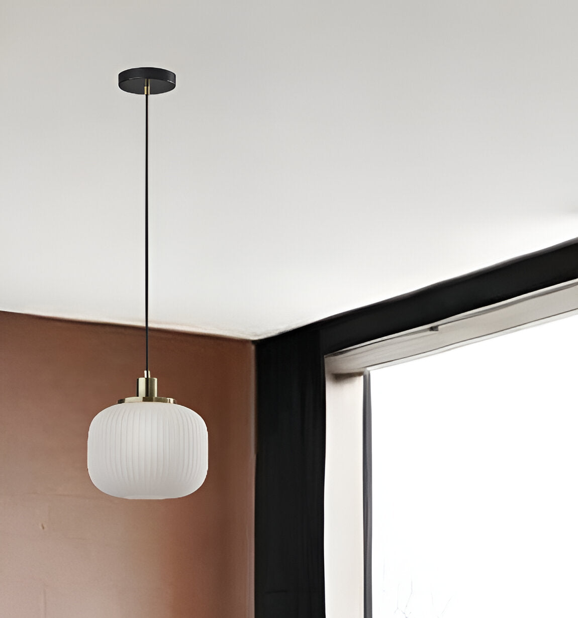 CALABASAS STRIPED GLASS GLOW METAL PENDANT - Varnish & Vibe