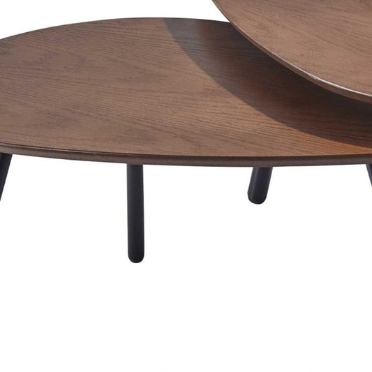 Wooden coffee table with a white background