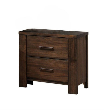 PALISADES 25" BROWN WOOD TWO DRAWER NIGHTSTAND - Varnish & Vibe