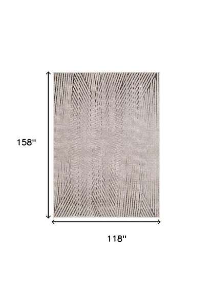 REDONDO 10' x 13' IVORY AND GRAY GEOMETRIC AREA RUG