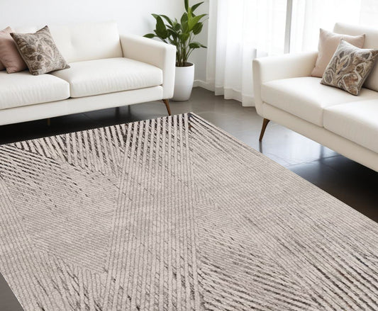 REDONDO 10' x 13' IVORY AND GRAY GEOMETRIC AREA RUG