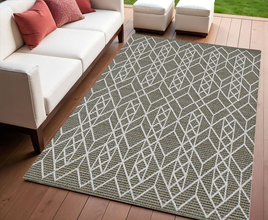 LAKEVIEW 4' x 6' GRAY GEOMETRIC OUTDOOR RUG