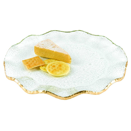 13" WAVY GOLD EDGE SERVING PLATTER