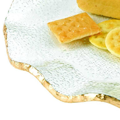 13" WAVY GOLD EDGE SERVING PLATTER