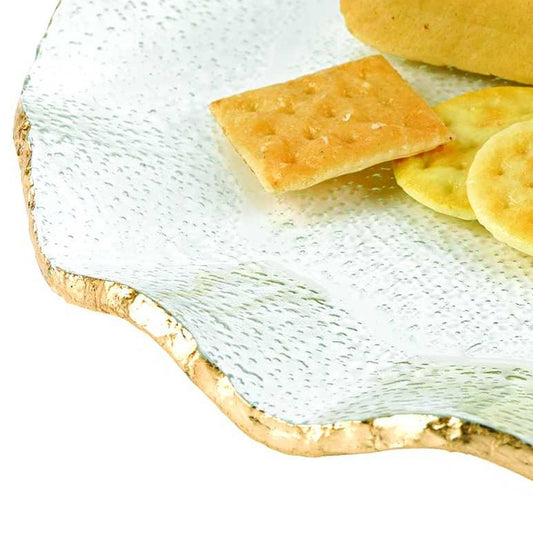 13" WAVY GOLD EDGE SERVING PLATTER