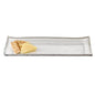 LAUREL 18 MOUTH BLOWN RECTANGULAR EDGE SILVER SERVING PLATTER OR TRAY