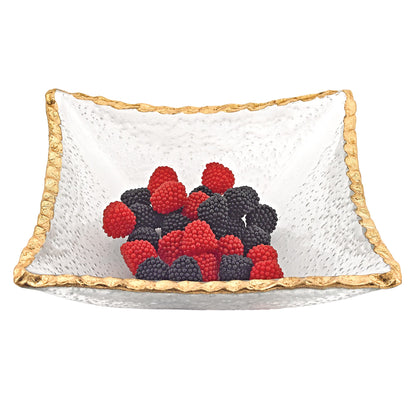 7" HAND DECORATED GOLD EDGE SERVING PLATTER
