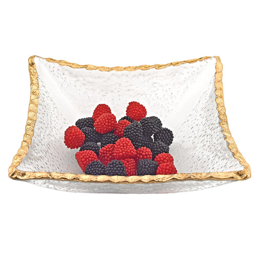 7" HAND DECORATED GOLD EDGE SERVING PLATTER