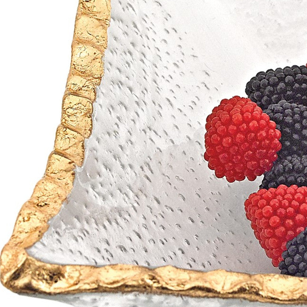 7" HAND DECORATED GOLD EDGE SERVING PLATTER